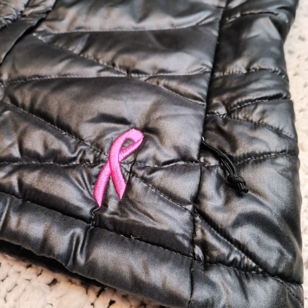 The North Face 550 Goose‎ Down Pink Ribbon Womens XS Vest Quilted Outdoor Cancer - Picture 4 of 13